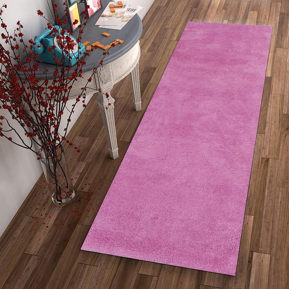 2' x 7' Hot Pink Plain Runner Rug - 353905. Picture 4