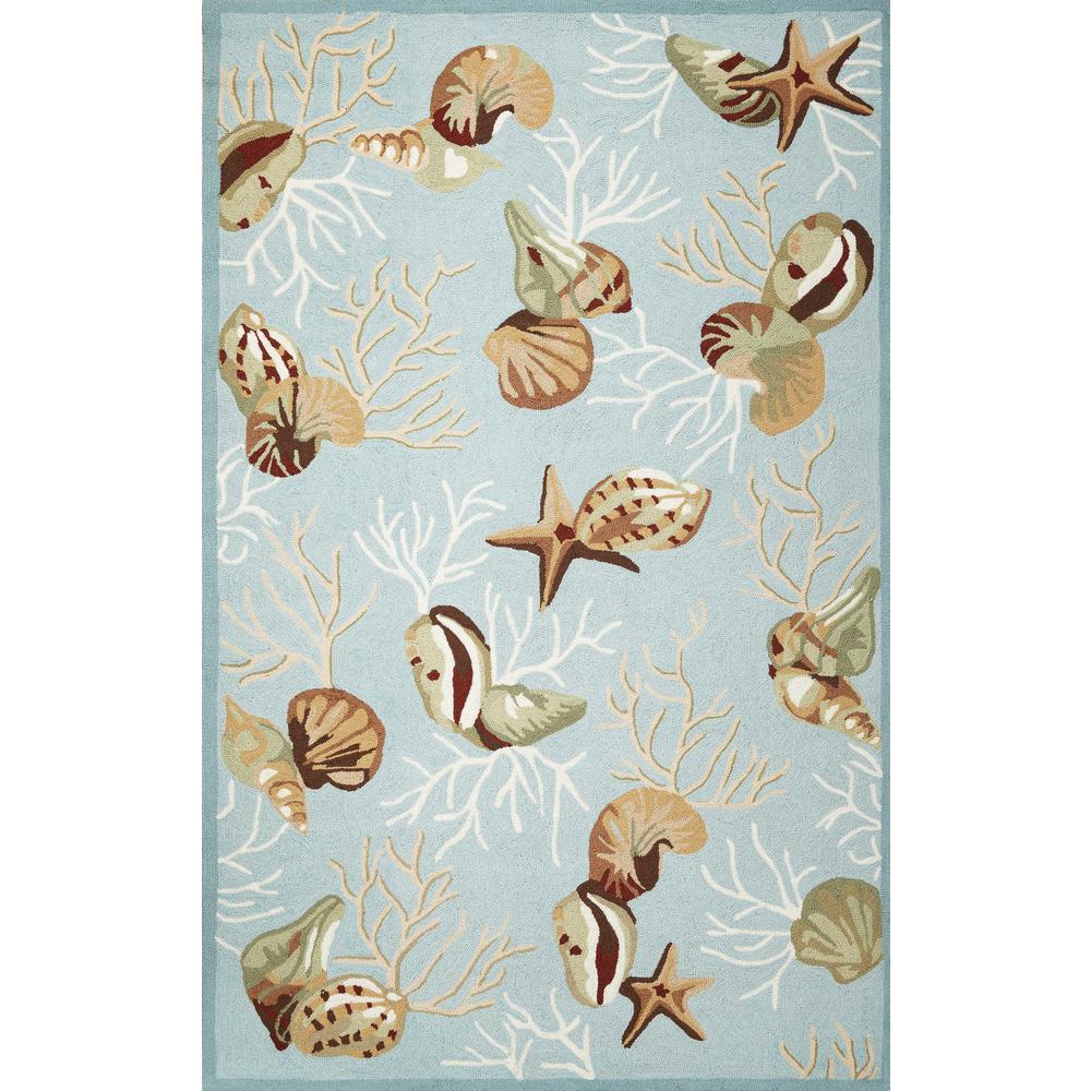 3' x 5' Blue Corals and Shells Area Rug - 353939. Picture 1
