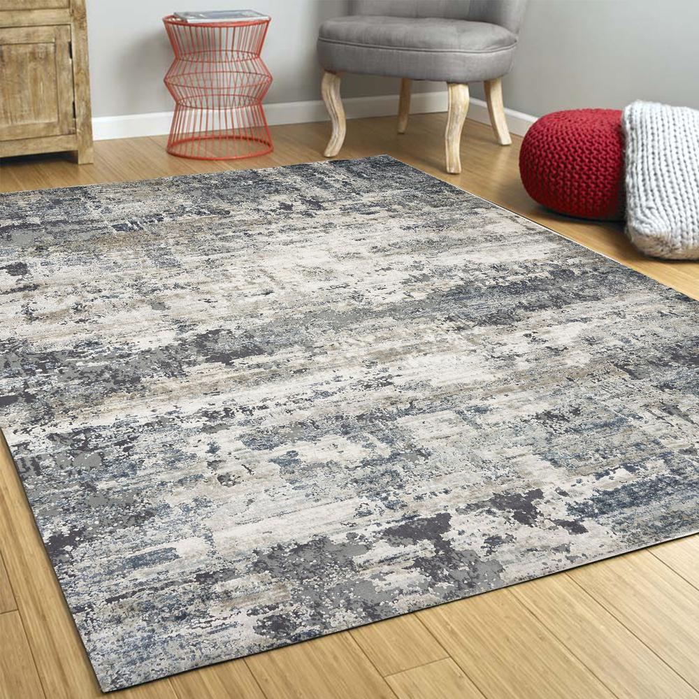 3' x 5' Ivory or Teal Abstract Area Rug - 353990. Picture 4