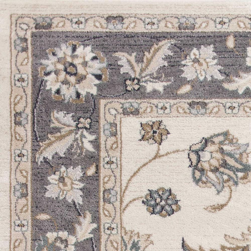 5' x 8' Ivory or Grey Floral Vines Bordered Area Rug - 354047. Picture 2