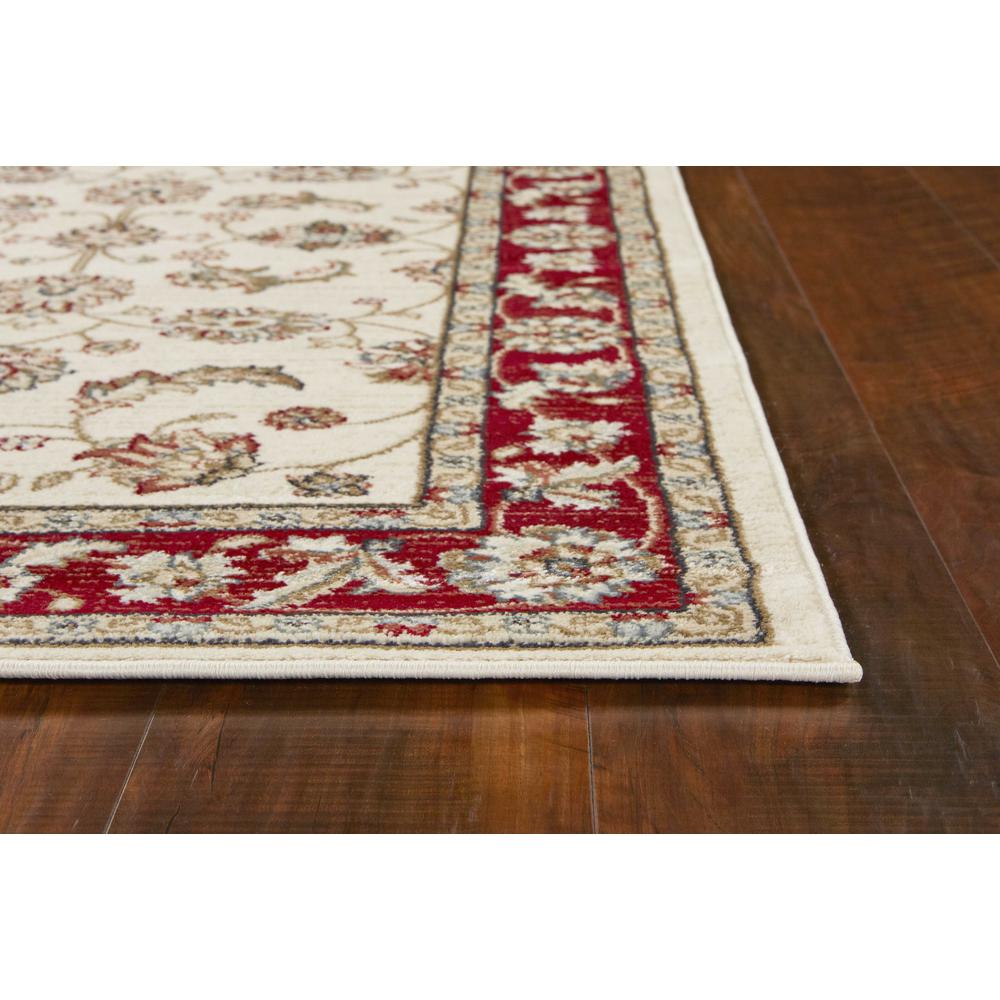 5'x8' Ivory Red Bordered Floral Indoor Area Rug - 354048. Picture 4