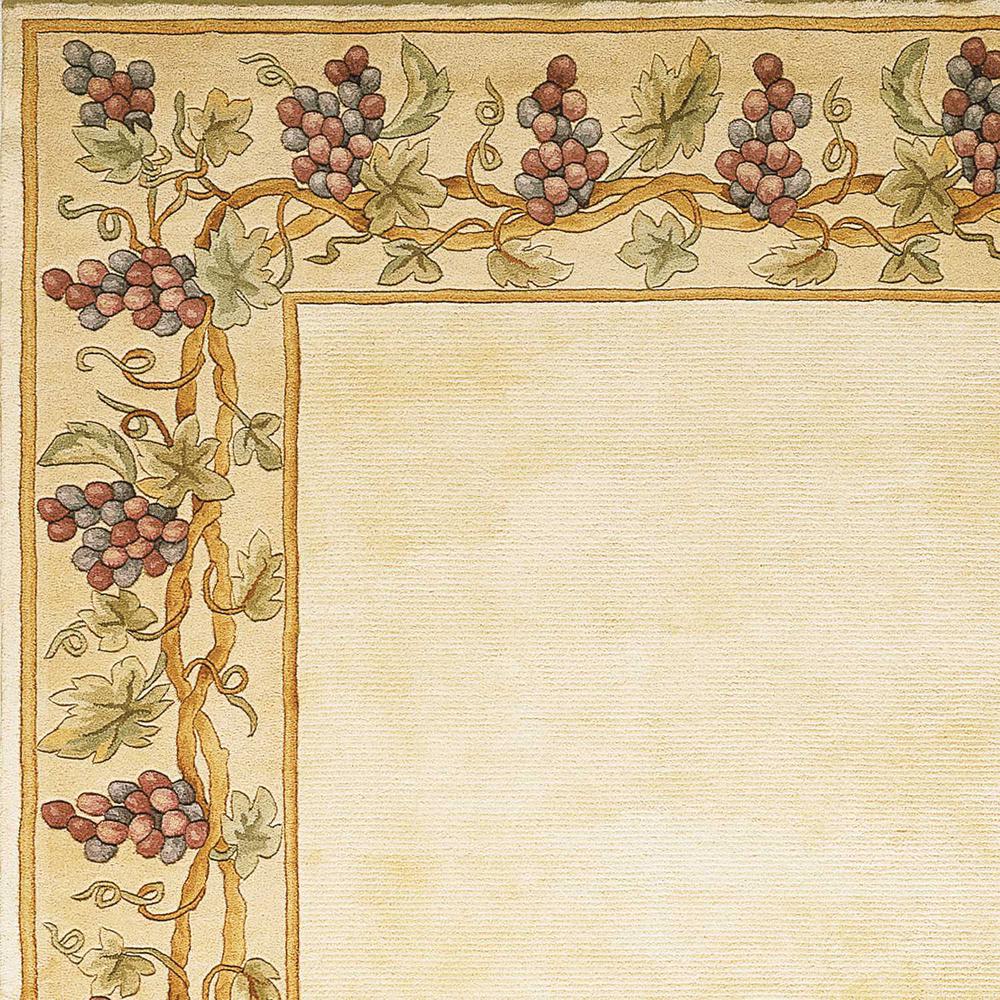 3'x5' Ivory Hand Tufted Bordered Grapevine Indoor Area Rug - 354058. Picture 3