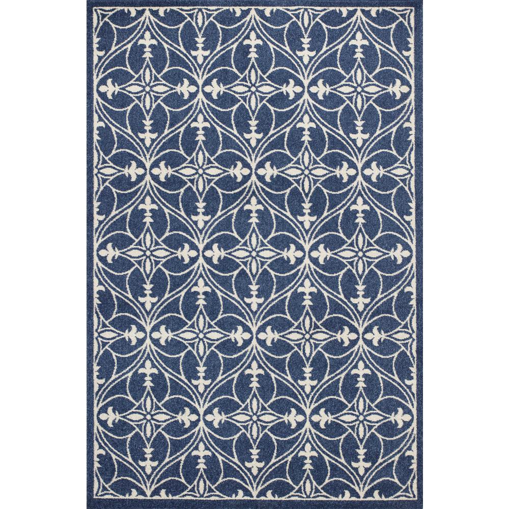 5' x 8' Denim Classical Pattern UV Treated Area Rug - 354072. Picture 1