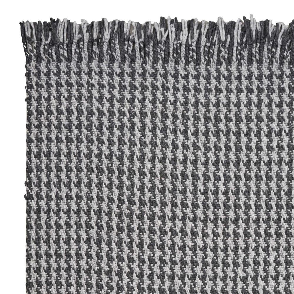 3' x 5' Grey Braided Wool Area Rug with Fringe - 354078. Picture 3