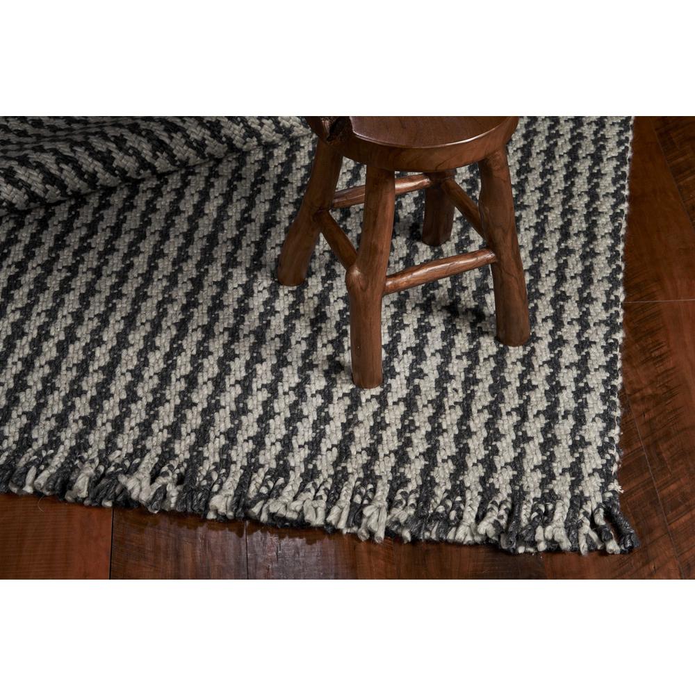 3' x 5' Grey Braided Wool Area Rug with Fringe - 354078. Picture 4