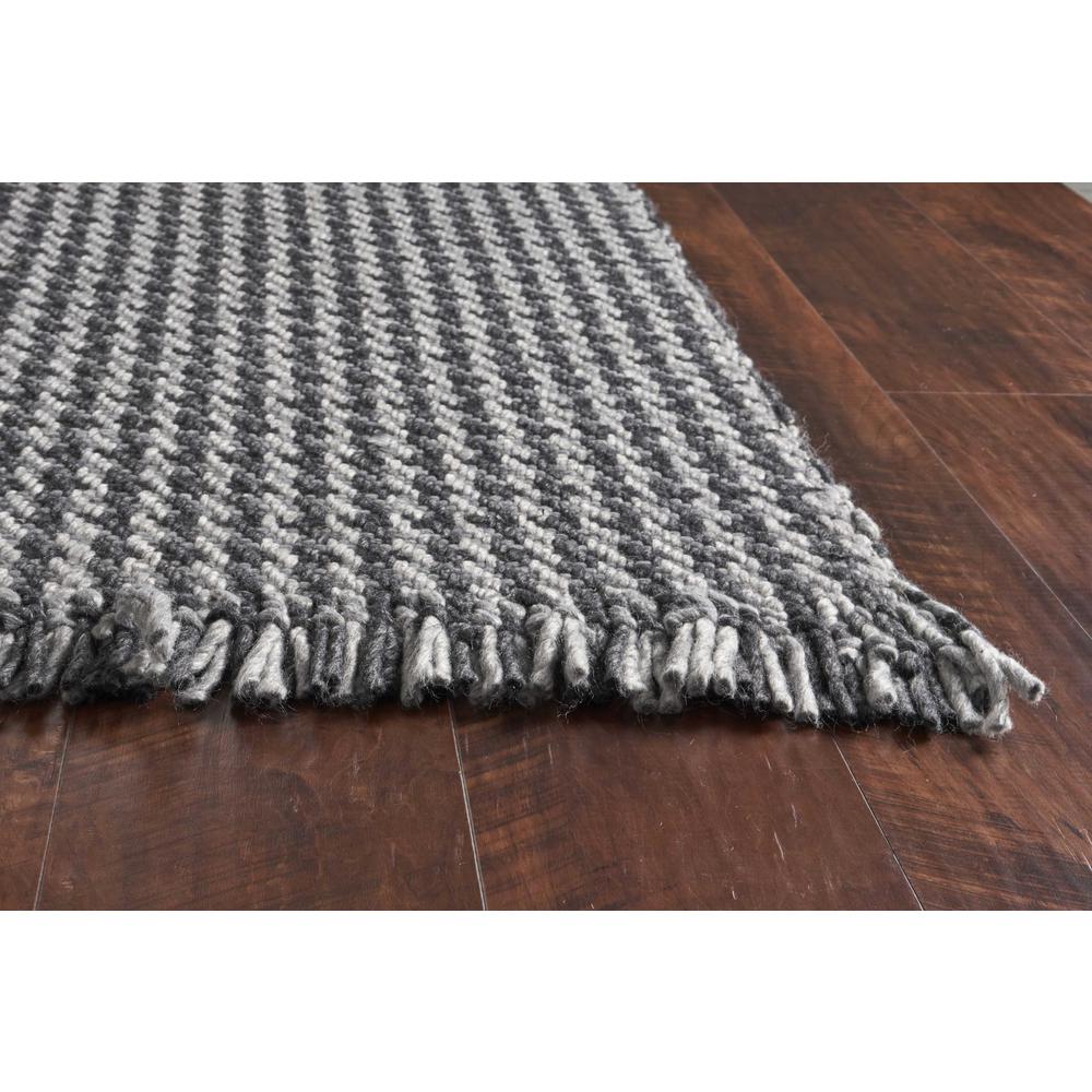 3' x 5' Grey Braided Wool Area Rug with Fringe - 354078. Picture 6