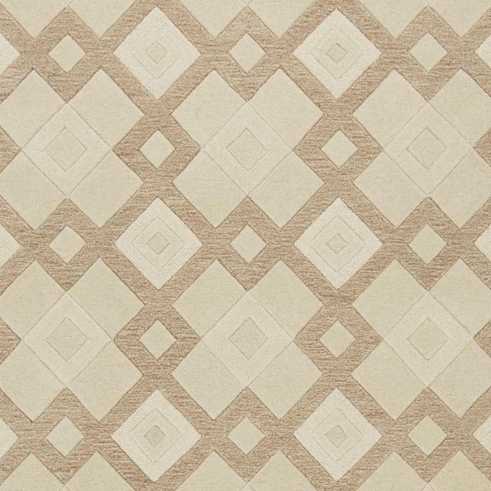 2' x 7' Ivory Diamond Tiles Wool Runner Rug - 354086. Picture 2