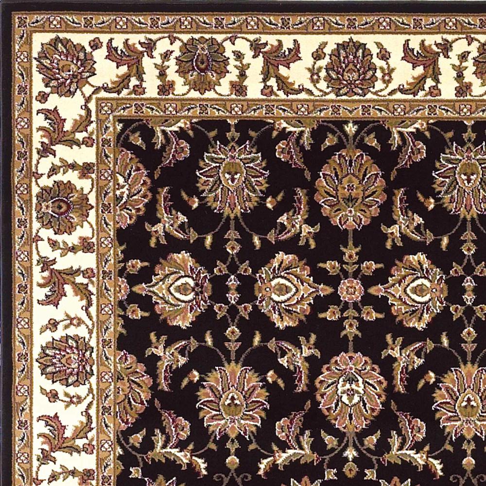 8'x11' Black Ivory Machine Woven Floral Traditional Indoor Area Rug - 354175. Picture 3