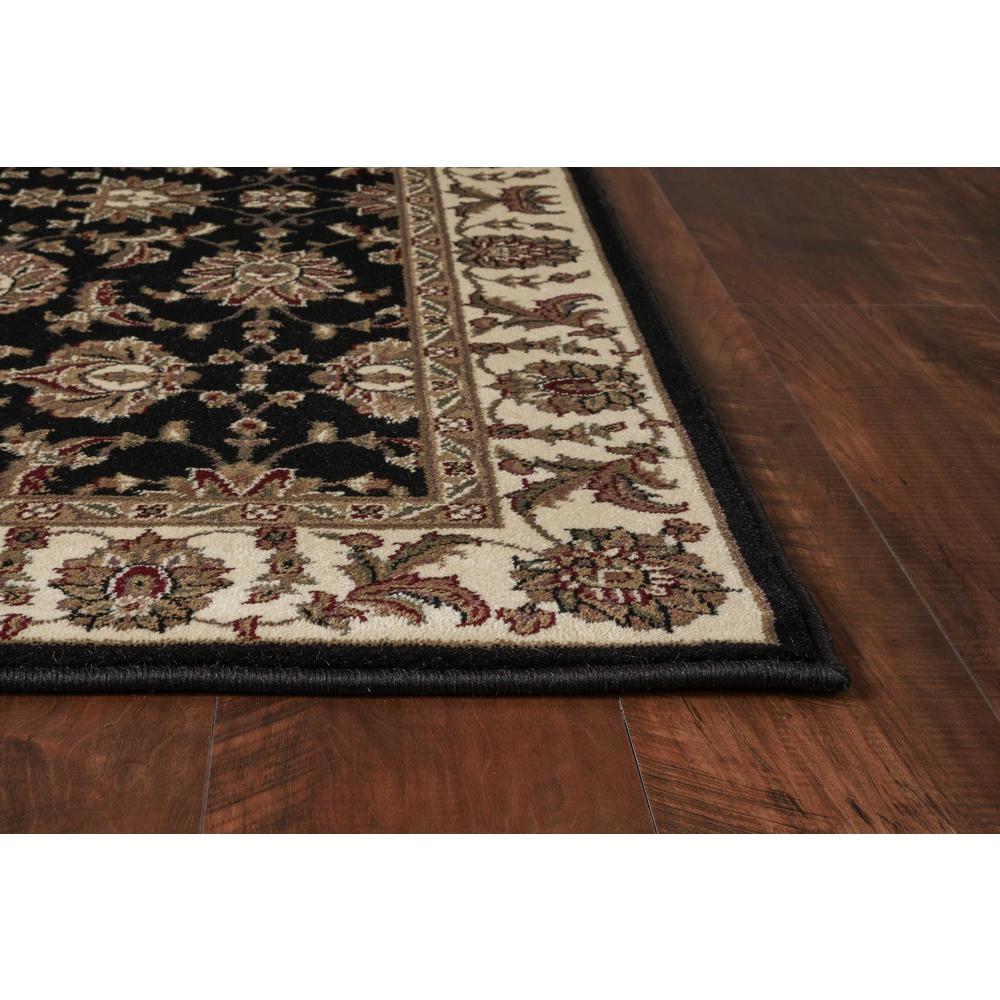 8'x11' Black Ivory Machine Woven Floral Traditional Indoor Area Rug - 354175. Picture 4
