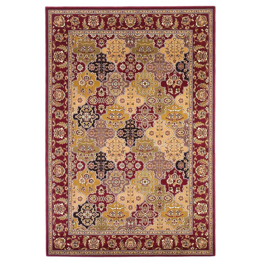 8'x11' Red Machine Woven Traditional Quatrefoil Indoor Area Rug - 354177. Picture 1