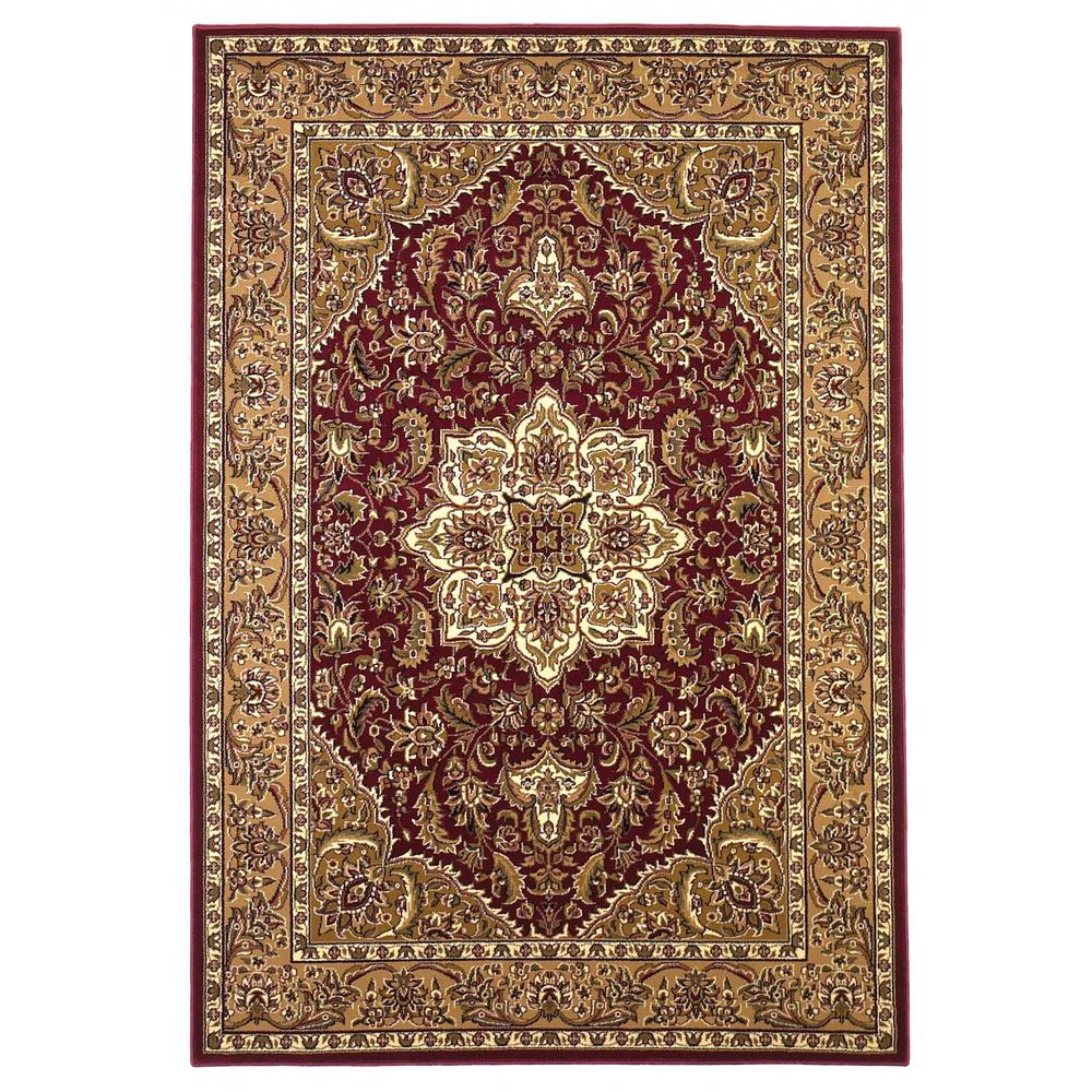 7' x 10'  Polypropylene Red or  Beige Area Rug - 354178. Picture 1