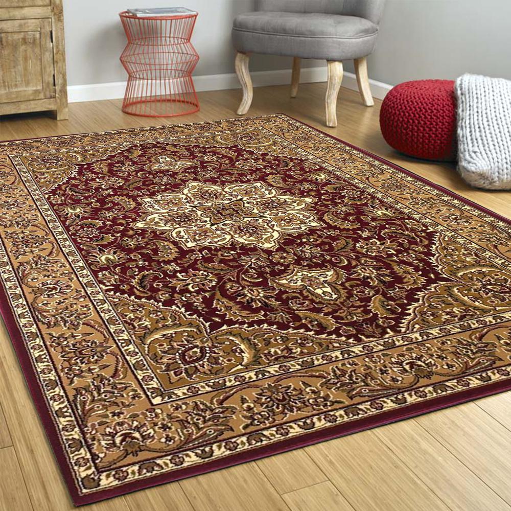 7' x 10'  Polypropylene Red or  Beige Area Rug - 354178. Picture 5