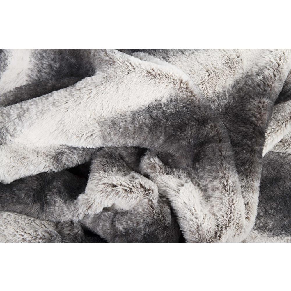 50" x 60" Irving Charcoal White Fur   Throw - 354557. Picture 3