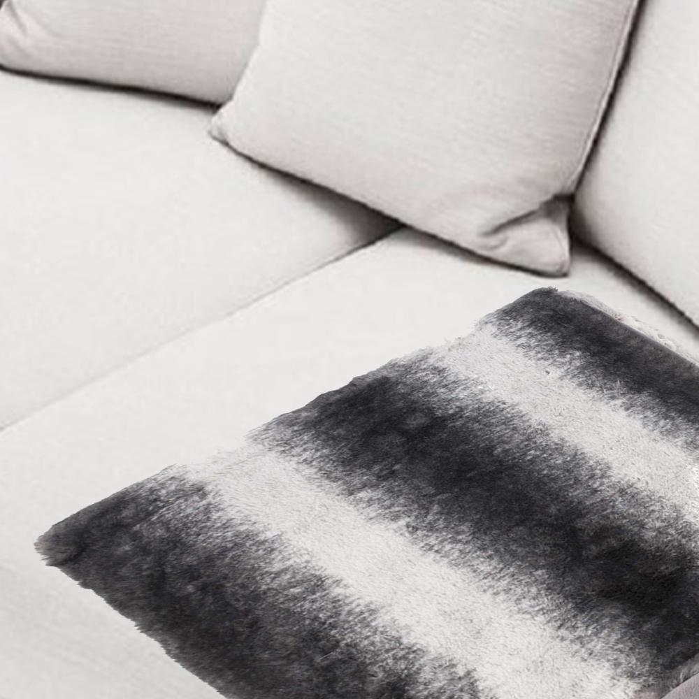 50" x 60" Irving Charcoal White Fur   Throw - 354557. Picture 4