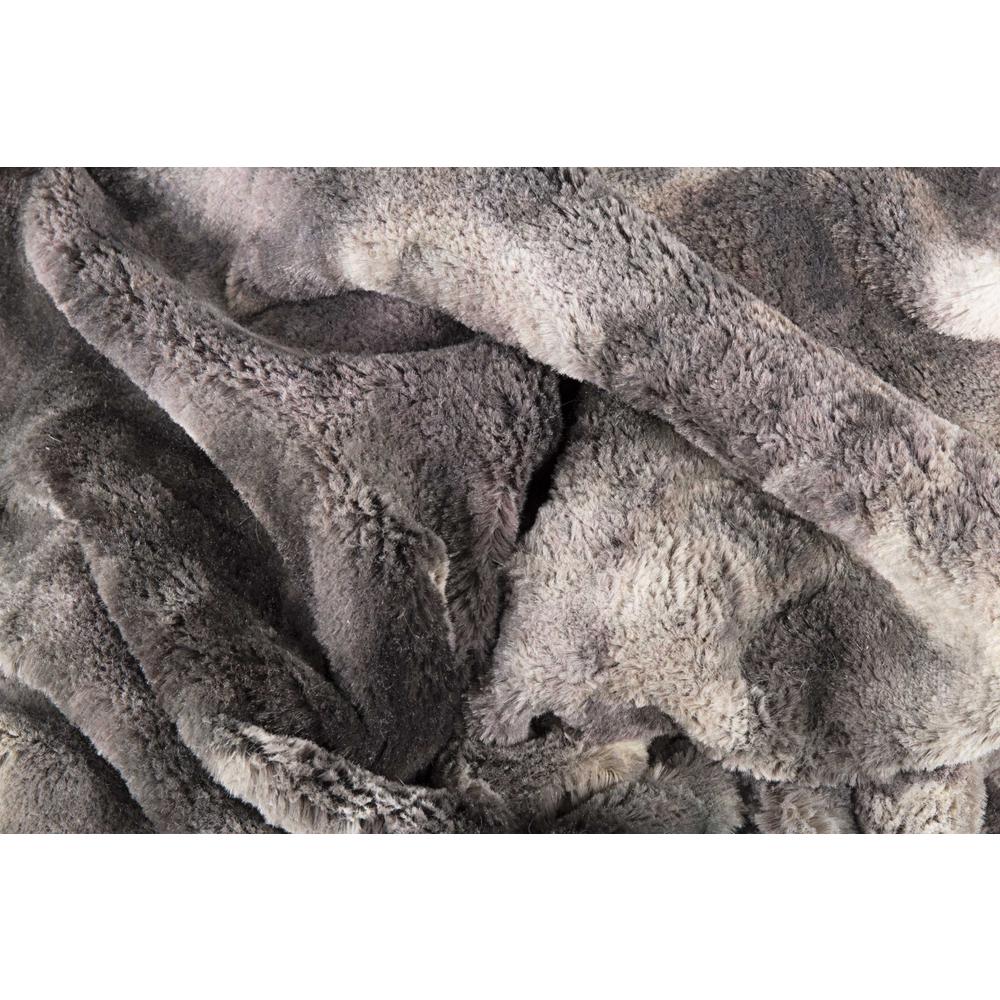 50" x 60" Naples Grey Off White Fur   Throw - 354558. Picture 3