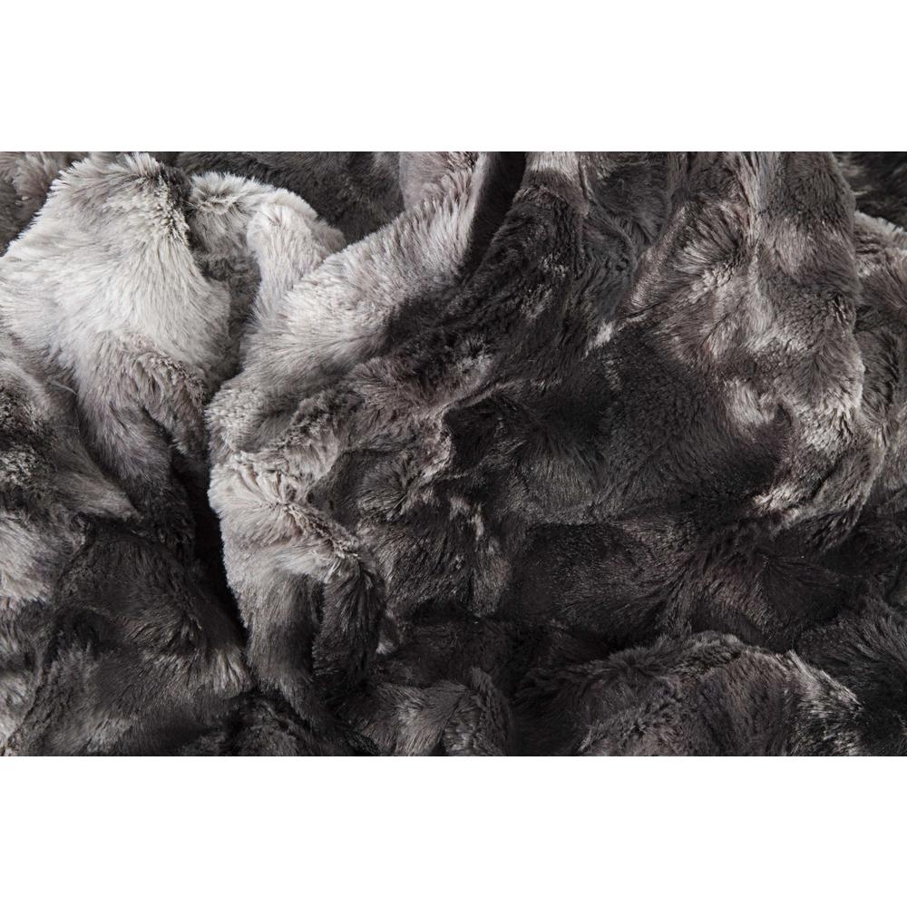 50" x 60" Naples Charcoal Grey Fur   Throw - 354560. Picture 3
