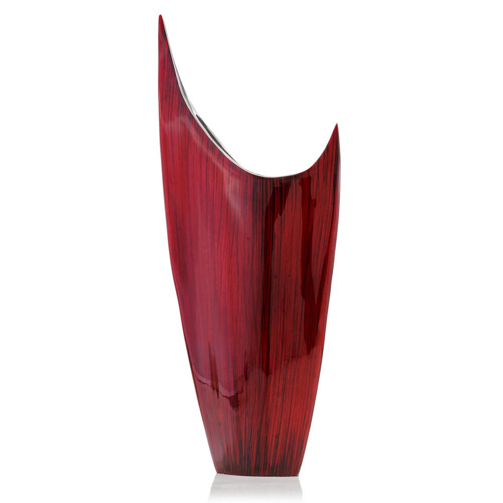 Red Glaze and Silver Pointed Vase - 354635. The main picture.