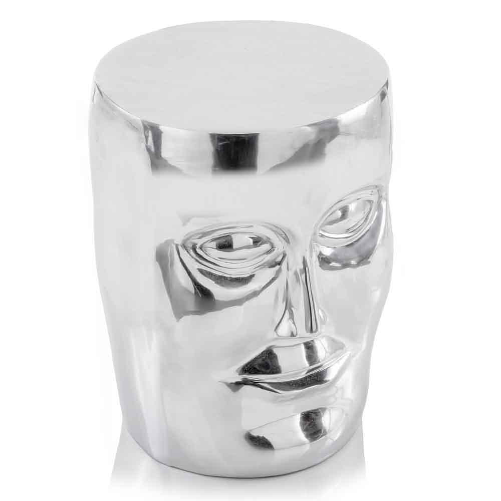13" x 13" x 18" Silver Aluminum Face Stool - 354674. The main picture.