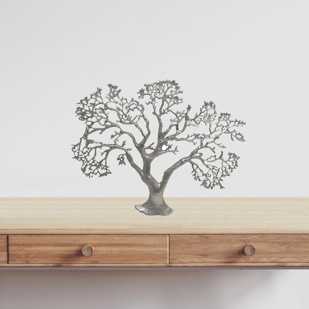 1" x 27.5" x 22" Rough Silver Tree Wall Sculpture - 354697. Picture 2