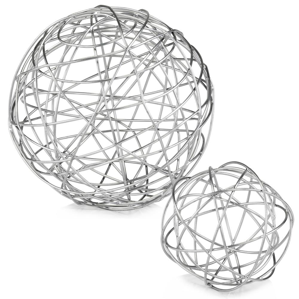 7" x 7" x 7" Silver Large Wire Sphere - 354743. Picture 1