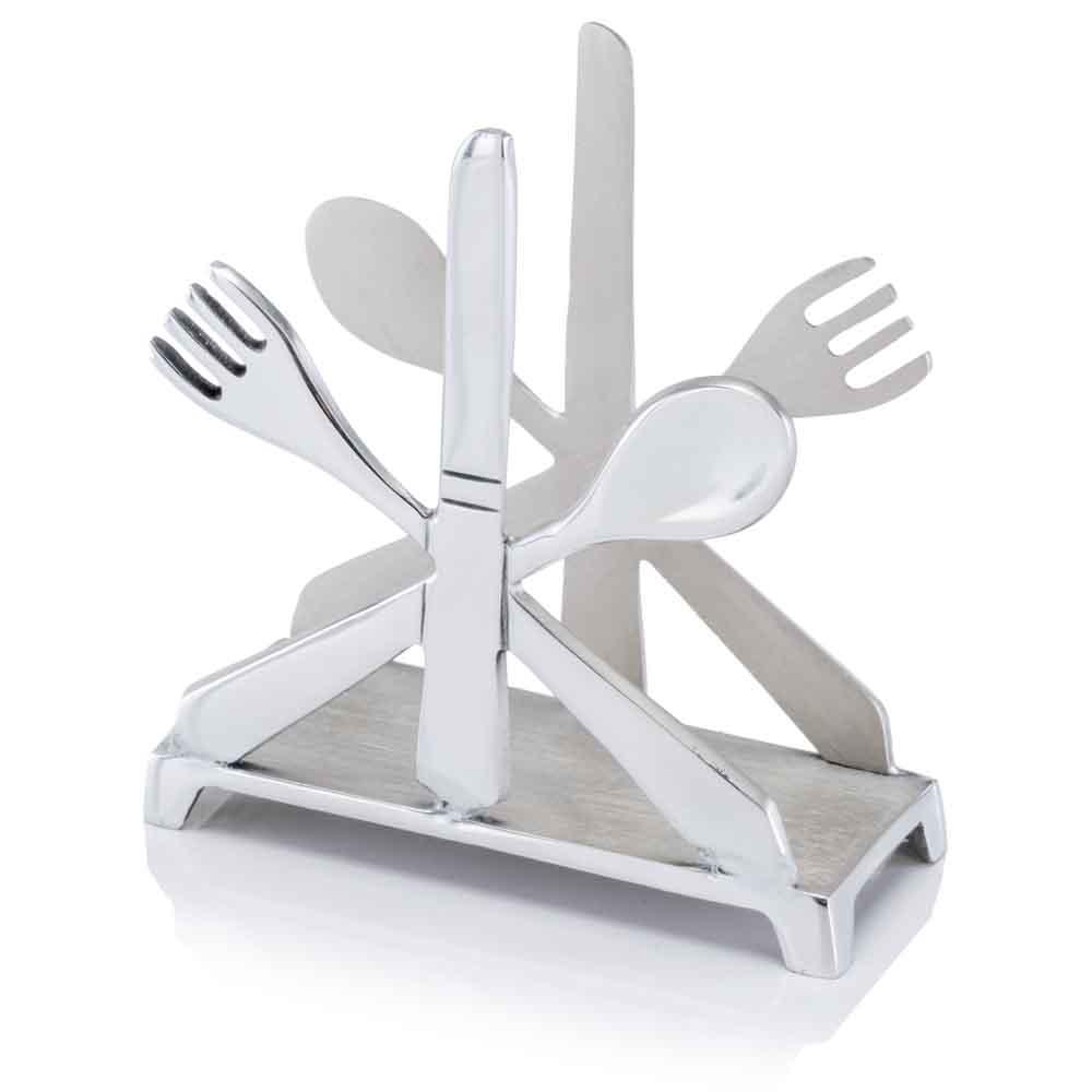 2" x 5.5" x 5.5" Buffed Cutlery Napkin Holder - 354753. Picture 1