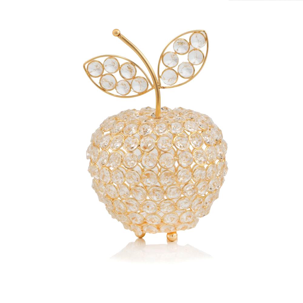 5.5" x 5.5" x 8" Gold Crystal Apple - 354779. Picture 1