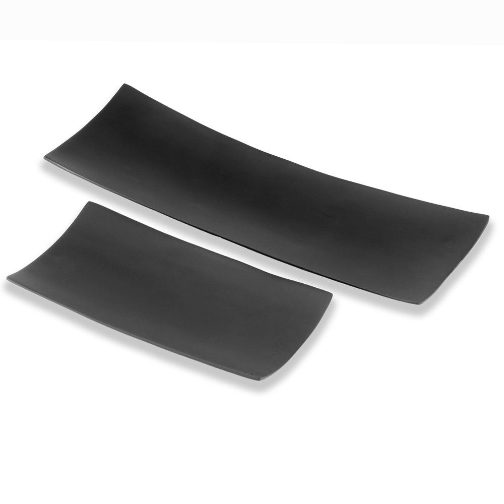 6" x 18" x 2" Black Long Trays Set of 2 - 354889. Picture 1