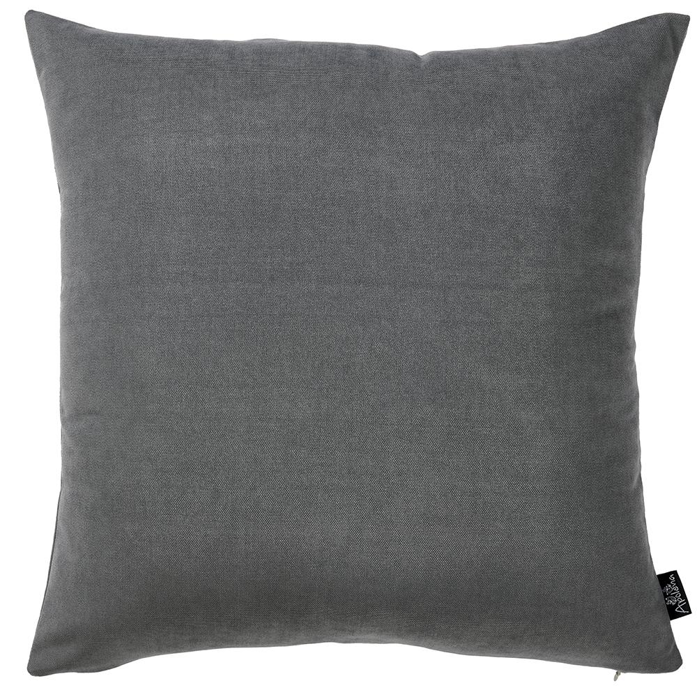 Set of 2 Grey Brushed Twill Decorative Throw Pillow Covers - 355243. Picture 1