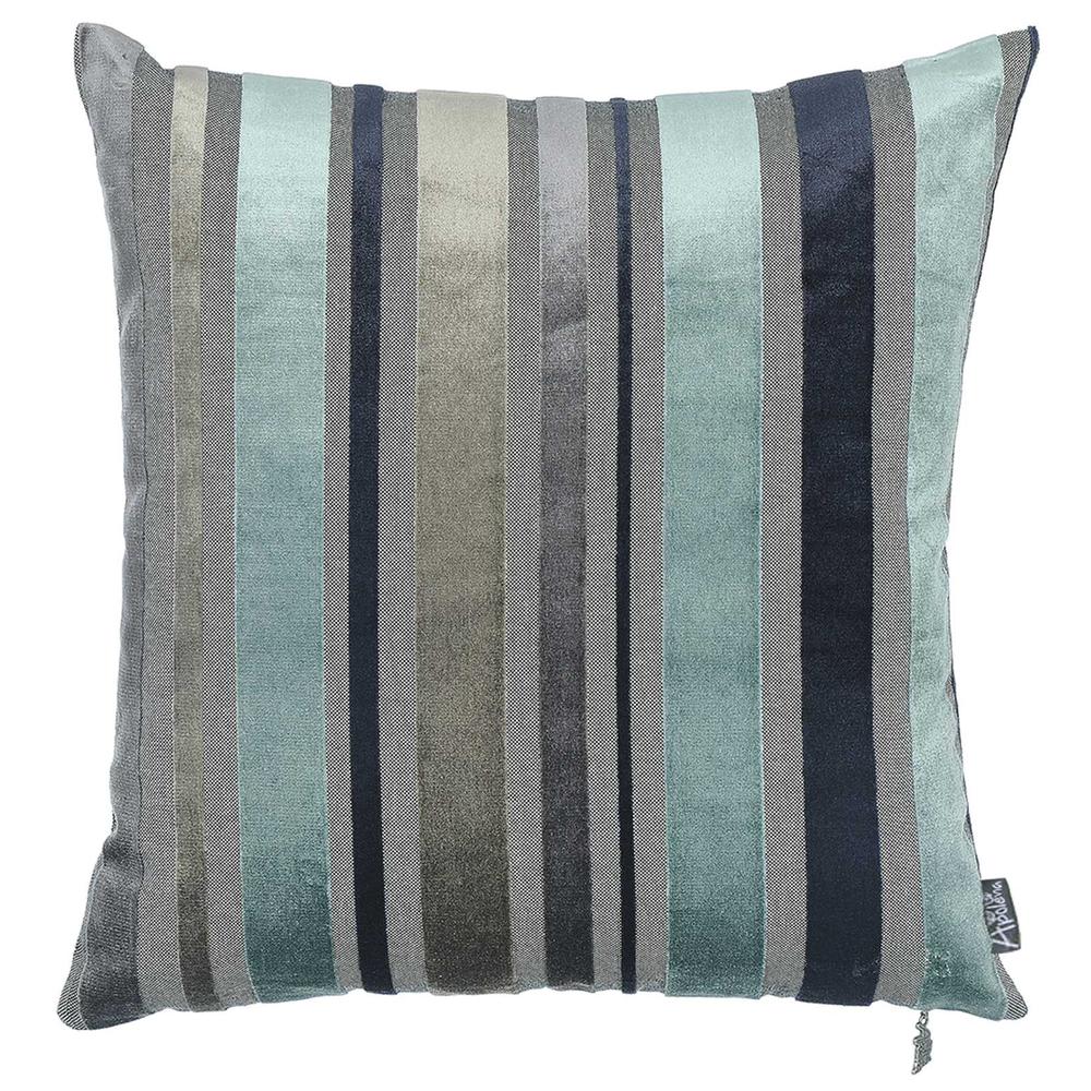 Set of 2 Blue Variegated Stripe Decorative Pillow Covers - 355252. Picture 4