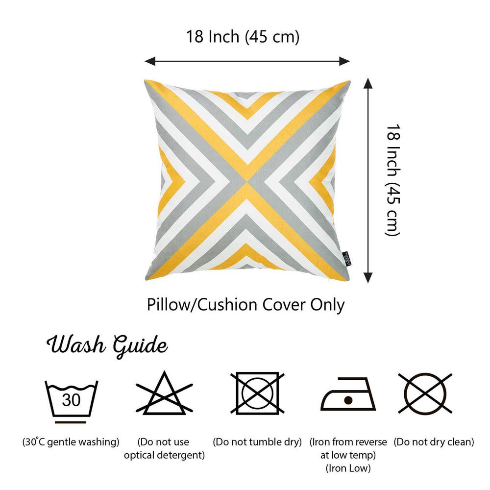 Yellow and Gray Geometric Decorative Throw Pillow Cover - 355277. Picture 4