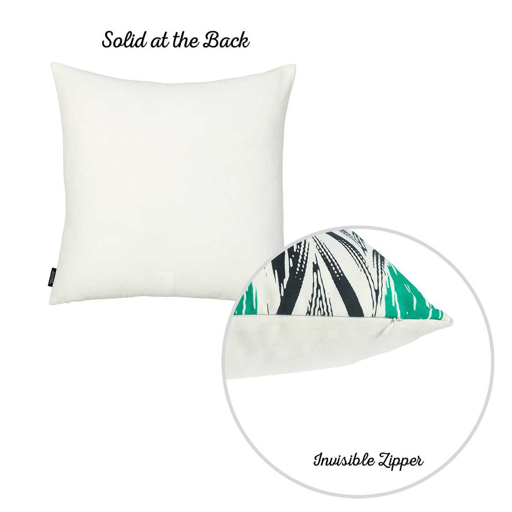 Black White and Green Long Ikat Decorative Throw Pillow Cover - 355297. Picture 4