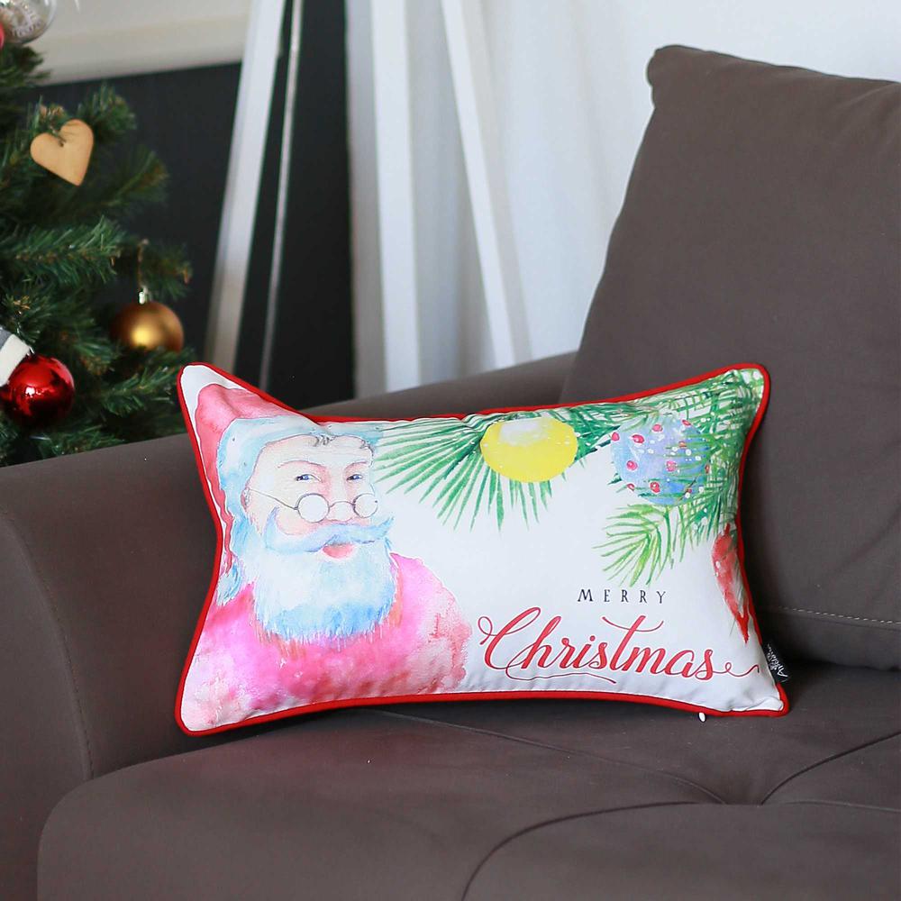 20"x12" Christmas Santa Printed Decorative Throw Pillow Cover - 355311. Picture 1