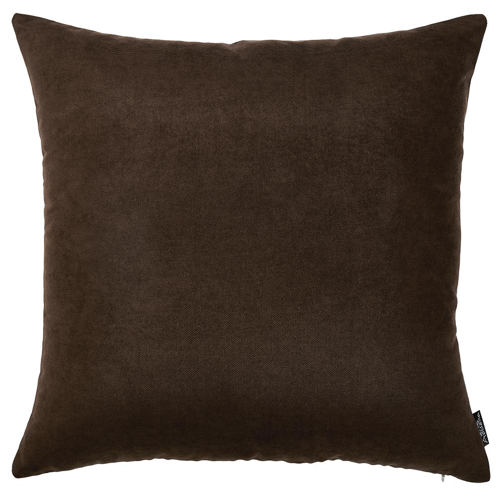 Set of 2 Brown Brushed Twill Decorative Throw Pillow Covers - 355314. Picture 1