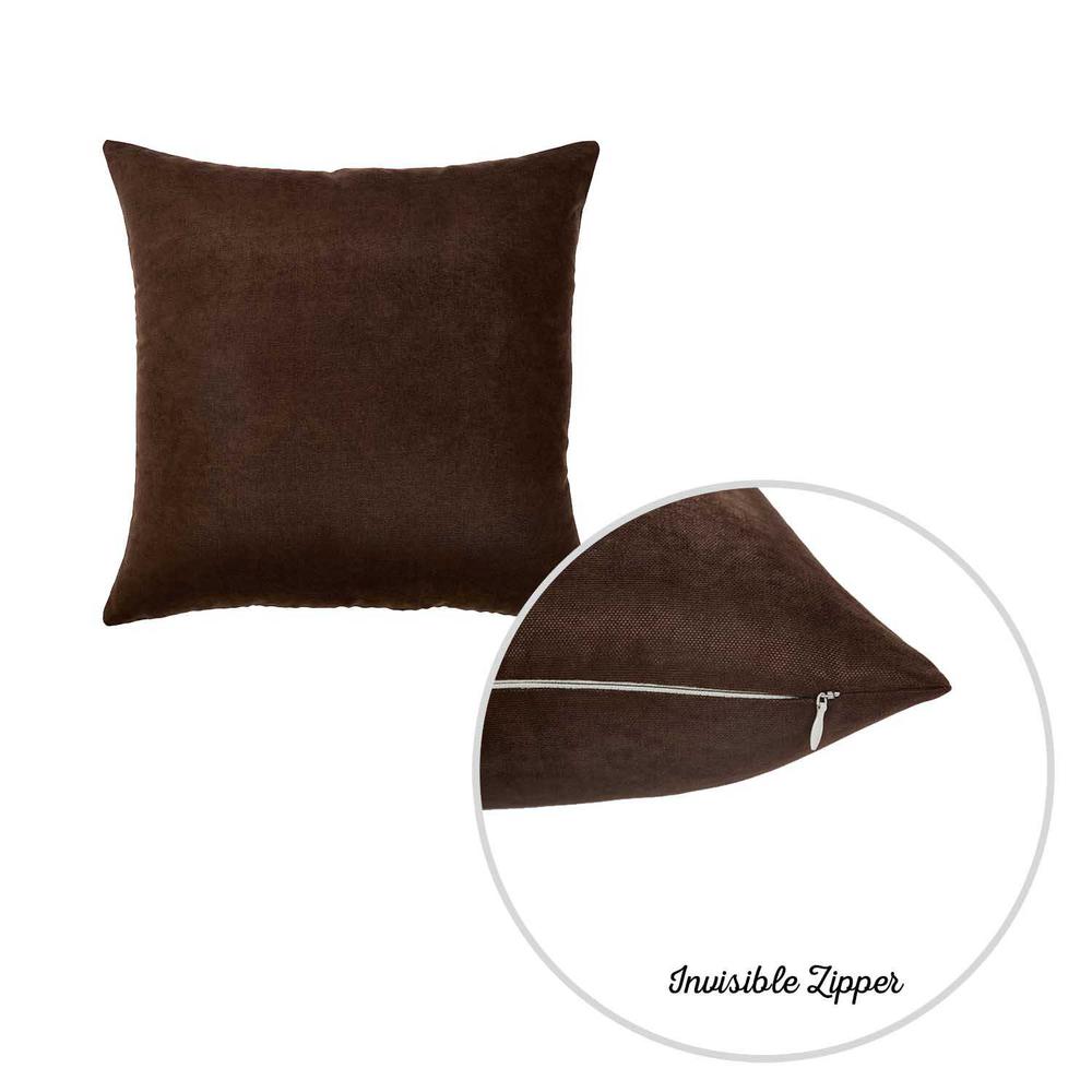 Set of 2 Brown Brushed Twill Decorative Throw Pillow Covers - 355314. Picture 2