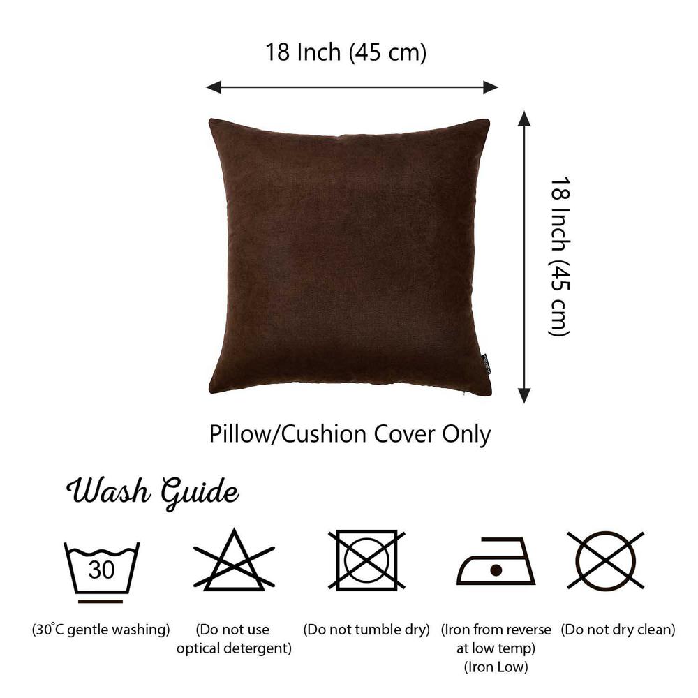 Set of 2 Brown Brushed Twill Decorative Throw Pillow Covers - 355314. Picture 3