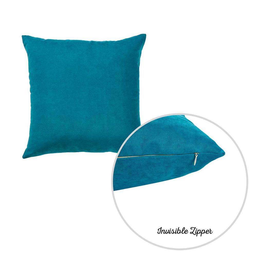 Set of 2 Teal Blue Brushed Twill Decorative Throw Pillow Covers - 355315. Picture 1