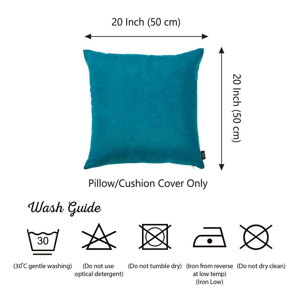 Set of 2 Teal Blue Brushed Twill Decorative Throw Pillow Covers - 355315. Picture 2