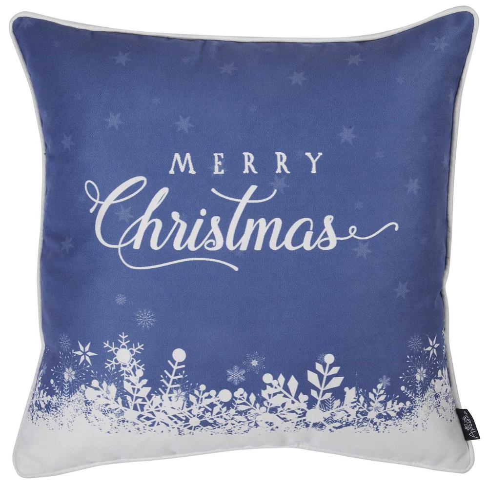 Merry Christmas Snow Scene Decorative Throw Pillow Cover - 355319. Picture 1