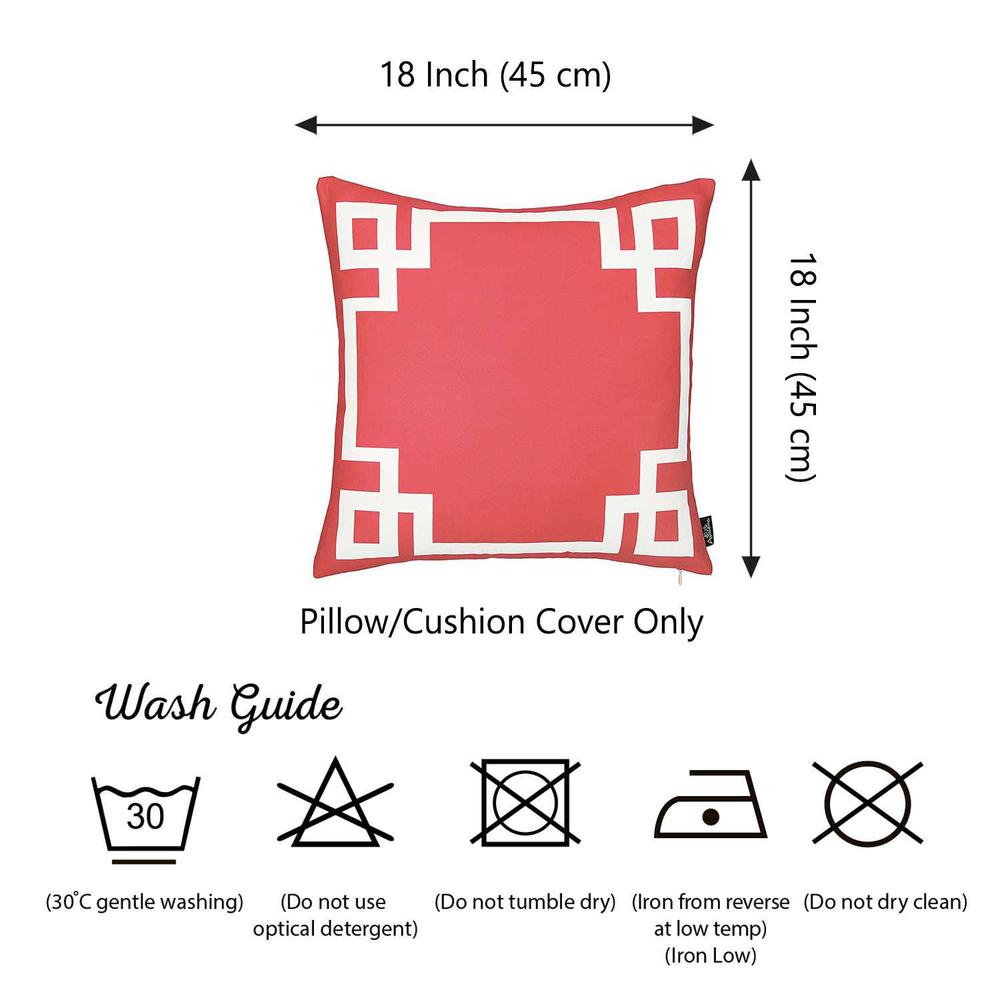 Square Red and White Geometric Decorative Throw Pillow Cover - 355321. Picture 5
