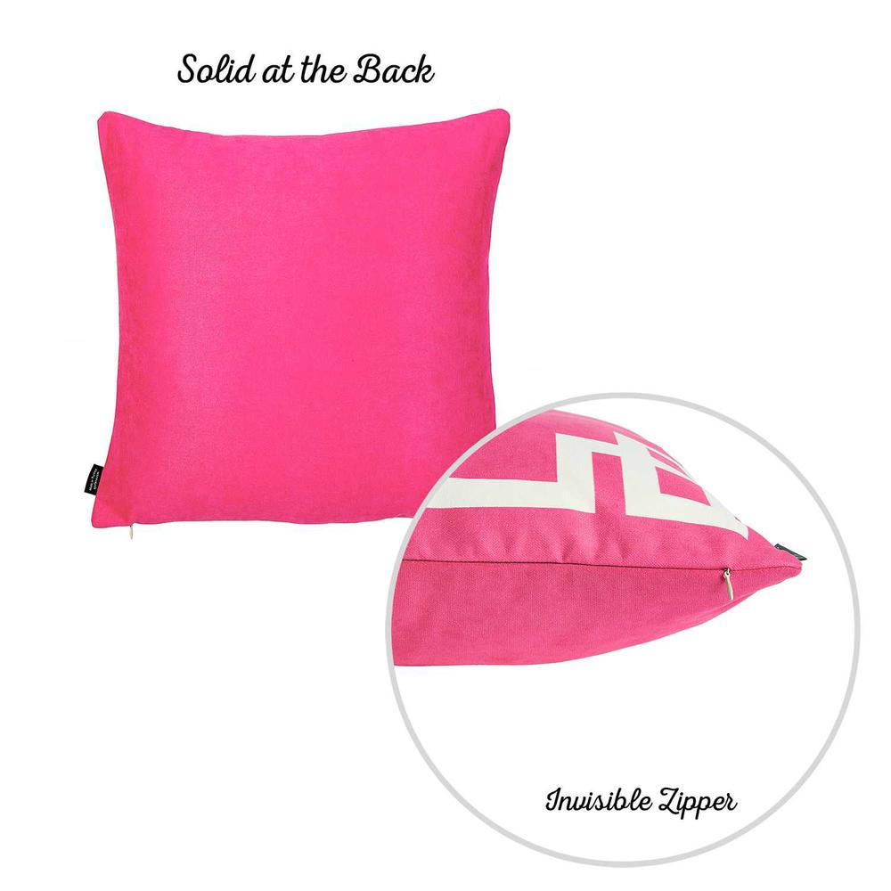 Bright Pink and White Geometric Decorative Throw Pillow Cover - 355322. Picture 2