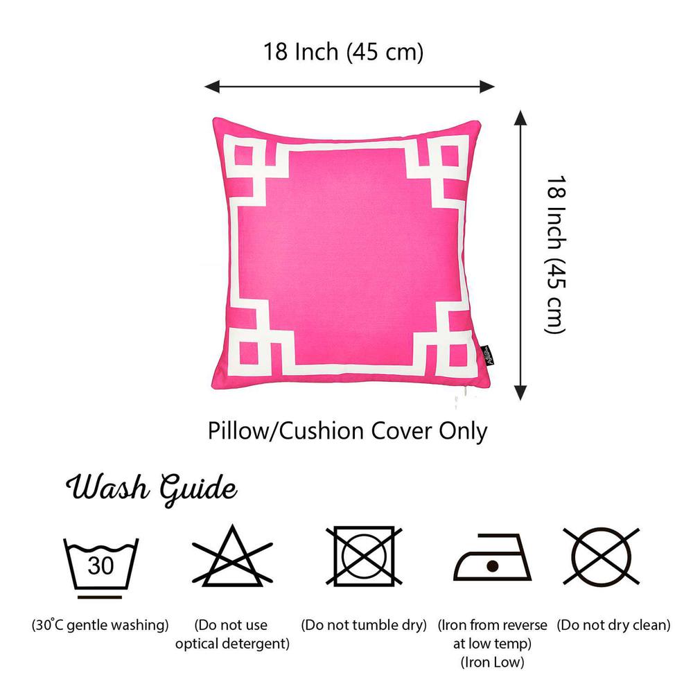 Bright Pink and White Geometric Decorative Throw Pillow Cover - 355322. Picture 5