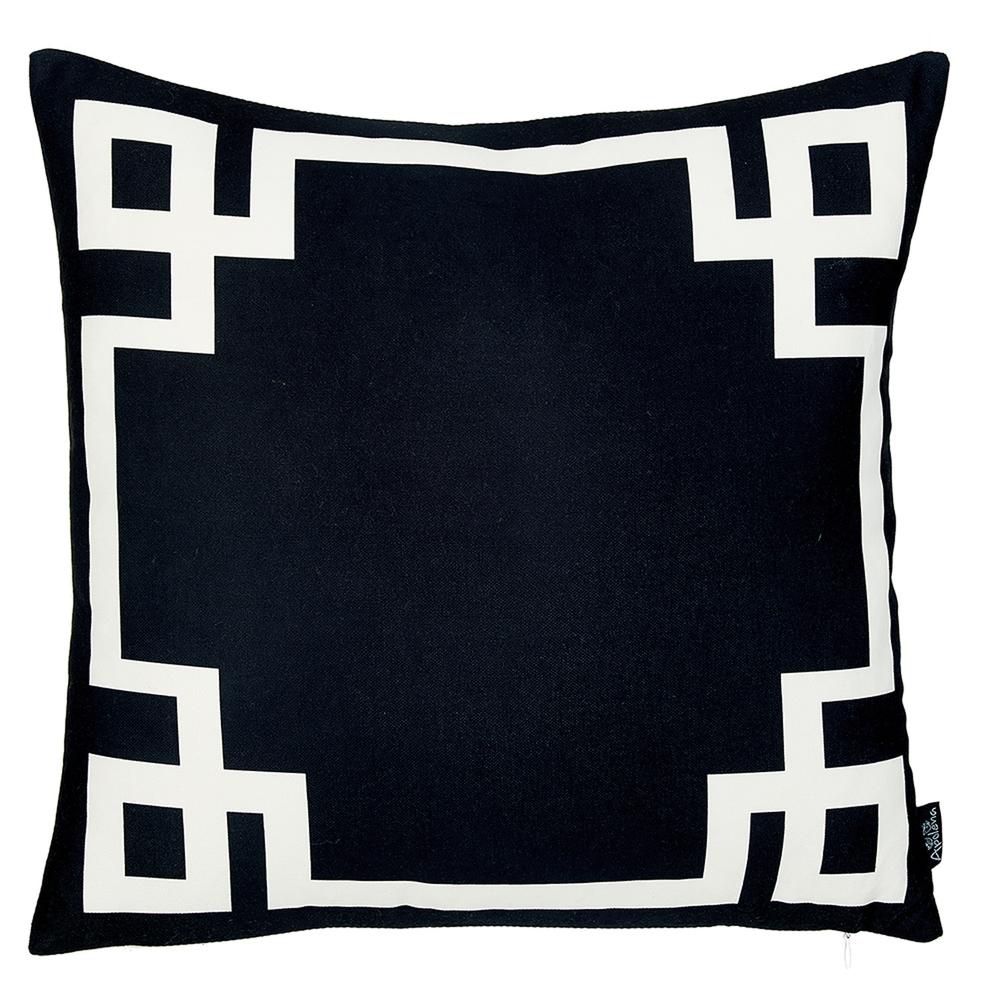 Black and White Geometric Decorative Throw Pillow Cover - 355327. Picture 1