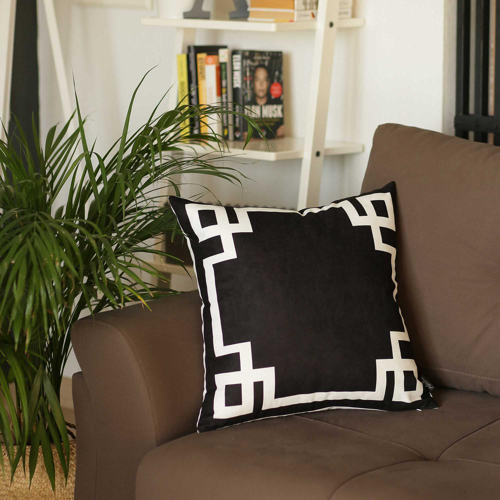Black and White Geometric Decorative Throw Pillow Cover - 355327. Picture 4
