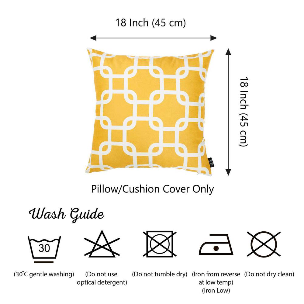 Yellow and White Lattice Decorative Throw Pillow Cover - 355328. Picture 3