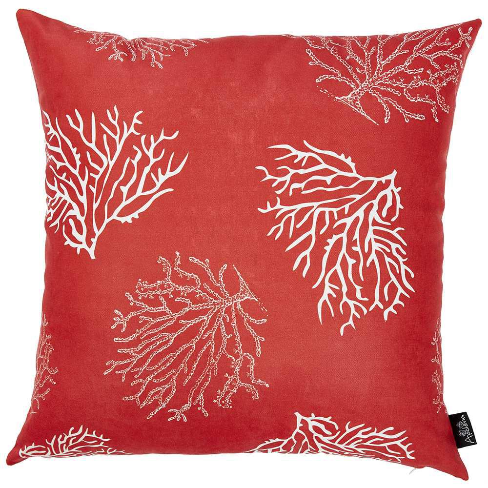 Square Red Coral Reef Decorative Throw Pillow Cover - 355333. Picture 1
