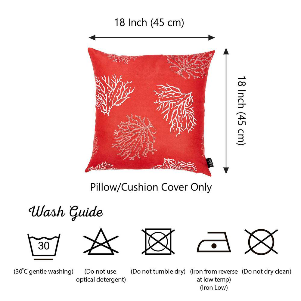 Square Red Coral Reef Decorative Throw Pillow Cover - 355333. Picture 3
