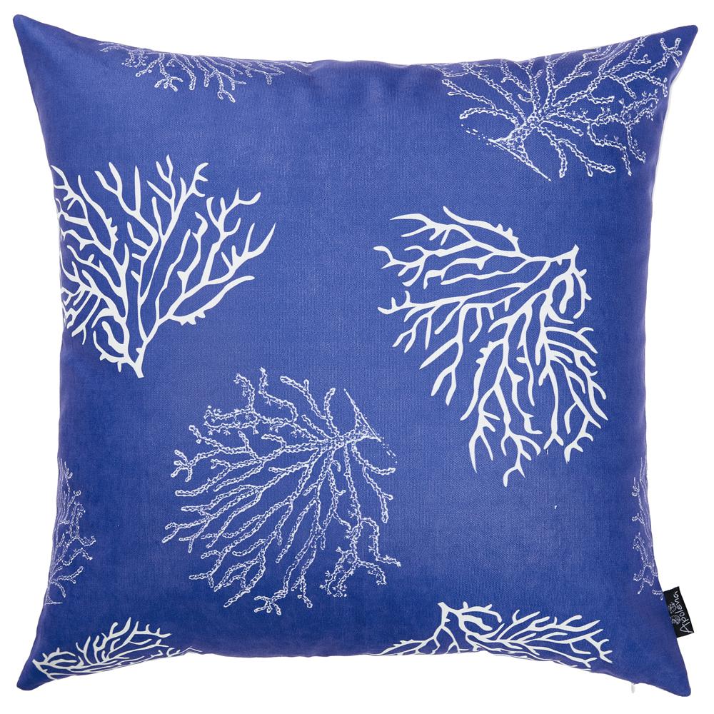 Square Blue Coral Reef Decorative Throw Pillow Cover - 355335. Picture 1