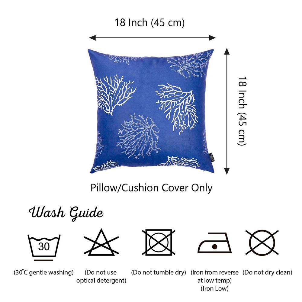 Square Blue Coral Reef Decorative Throw Pillow Cover - 355335. Picture 3