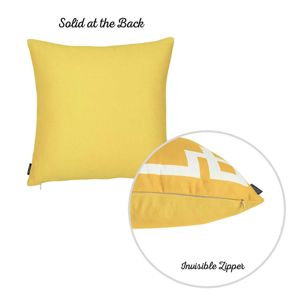 Yellow and White Geometric Decorative Throw Pillow Cover - 355339. Picture 2