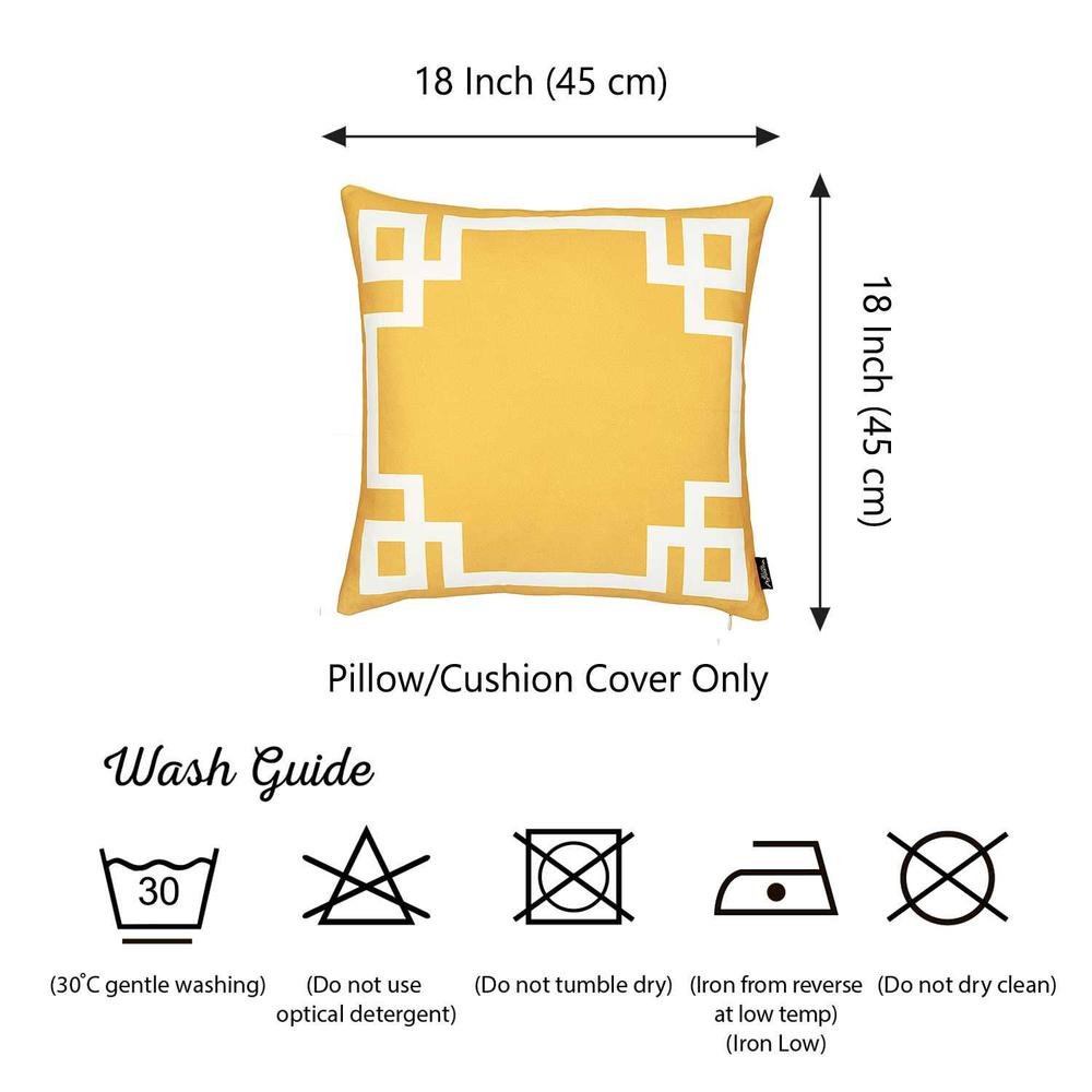 Yellow and White Geometric Decorative Throw Pillow Cover - 355339. Picture 6